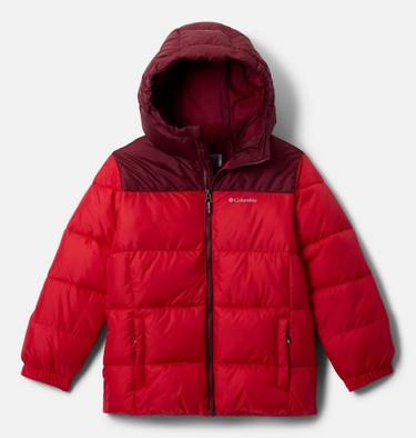 Youth Puffect II Hooded Jacket, Color: Mountain Red, Rich Wine, image 5