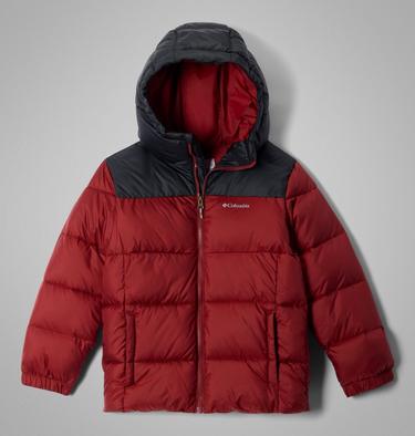 Youth Puffect II Hooded Jacket, Color: Red Oxide, Black, image 1