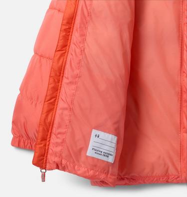 Youth Puffect II Hooded Jacket, Color: Hot Coral, Zing, image 5
