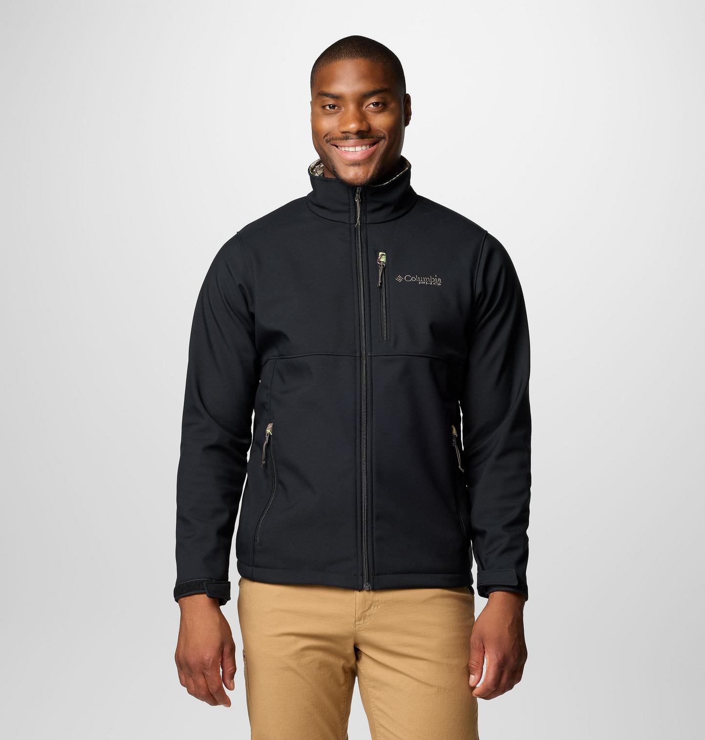 Мужская куртка Columbia PHG Ascender II Softshell, цвет: Чёрный / Камуфляж — фото 1