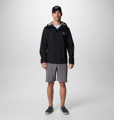 Men's PFG Mackenzie River Waterproof Hooded Jacket, Color: Black, image 3
