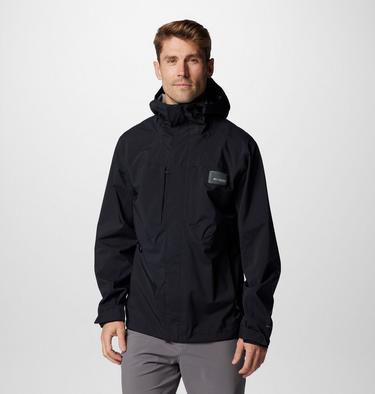 Men's PFG Mackenzie River Waterproof Hooded Jacket, Color: Black, image 1