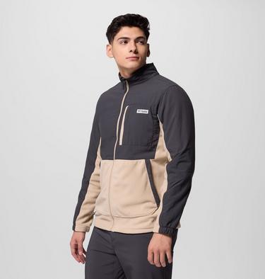 Men's PFG Uncharted Fleece Jacket, Color: Shark, Ancient Fossil, image 8