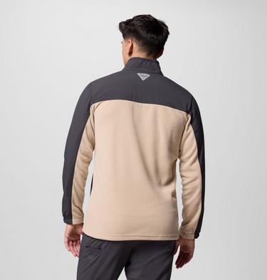 Men's PFG Uncharted Fleece Jacket, Color: Shark, Ancient Fossil, image 7