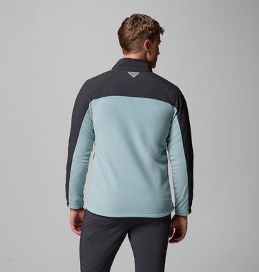 Men's PFG Uncharted Fleece Jacket, Color: Shark, Crushed Blue, image 3
