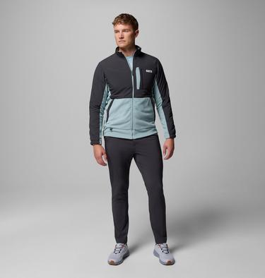 Men's PFG Uncharted Full Zip Fleece Jacket, Color: Shark, Crushed Blue, image 4