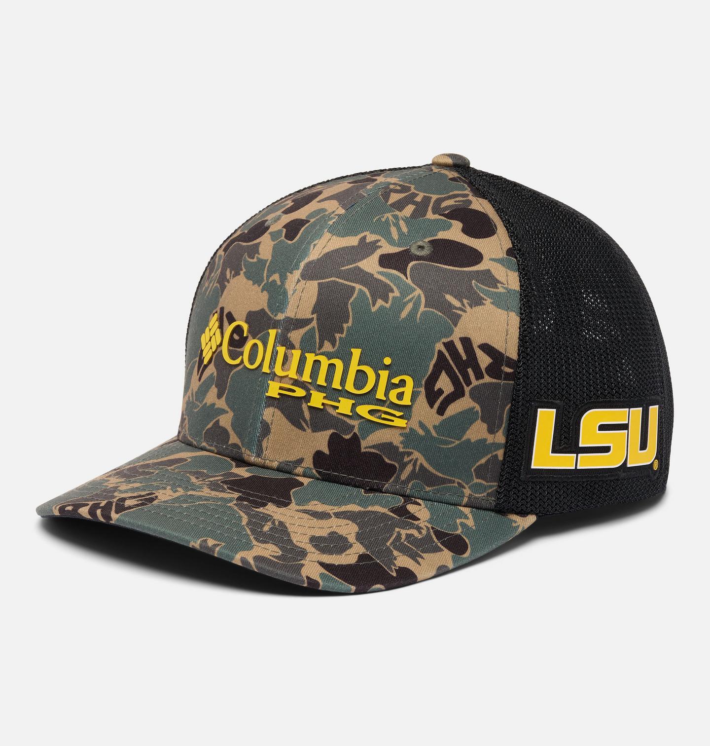 Кепка Columbia Collegiate PHG Camo Mesh Ball - LSU, цвет: Камуфляжный — фото 1