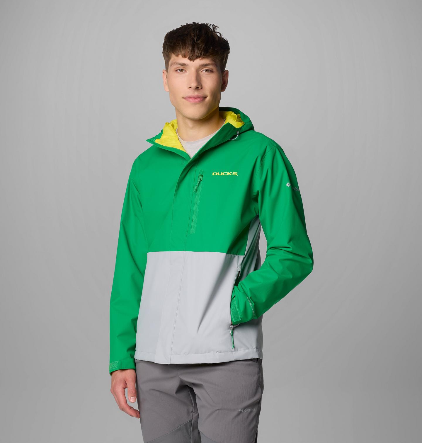 Мужская куртка Columbia Collegiate Field Bound Jacket - Oregon, цвет: Зелёный / Серый — фото 3