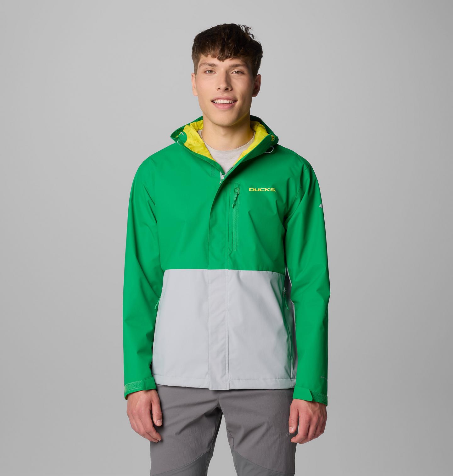 Мужская куртка Columbia Collegiate Field Bound Jacket - Oregon, цвет: Зелёный / Серый — фото 1
