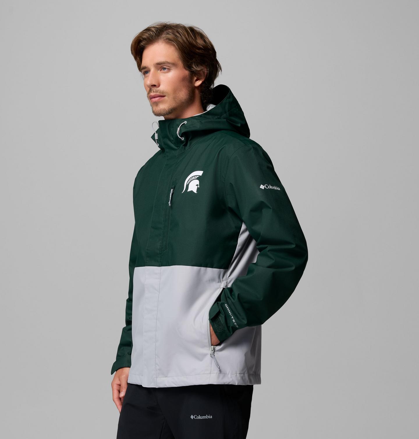 Мужская куртка Columbia Collegiate Field Bound Jacket - Michigan State, цвет: Серый — фото 3