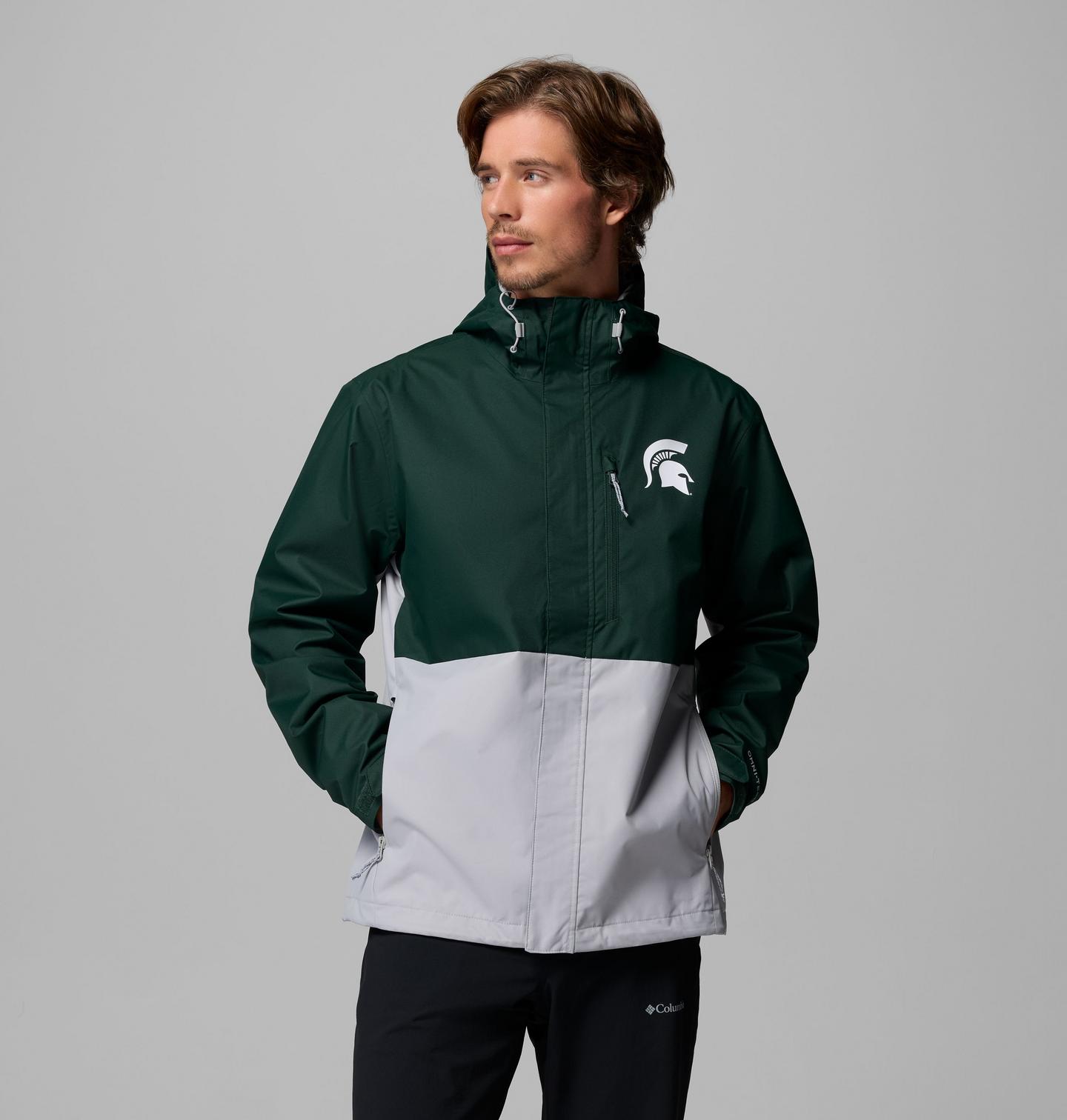 Мужская куртка Columbia Collegiate Field Bound Jacket - Michigan State, цвет: Серый — фото 1