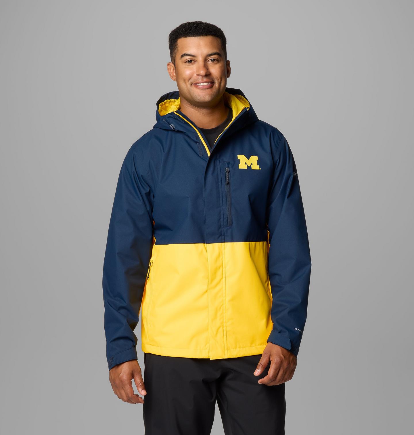 Мужская куртка Columbia Collegiate Field Bound Jacket - Michigan, цвет: Тёмно-синий / Жёлтый — фото 1