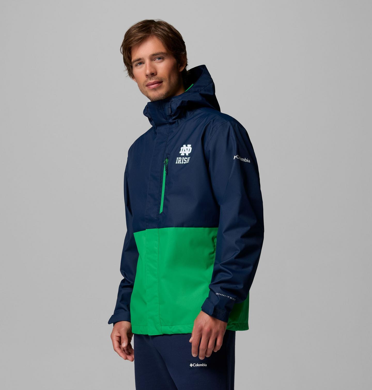 Мужская куртка Columbia Collegiate Field Bound Jacket - Notre Dame, цвет: Тёмно-синий / Зелёный — фото 3