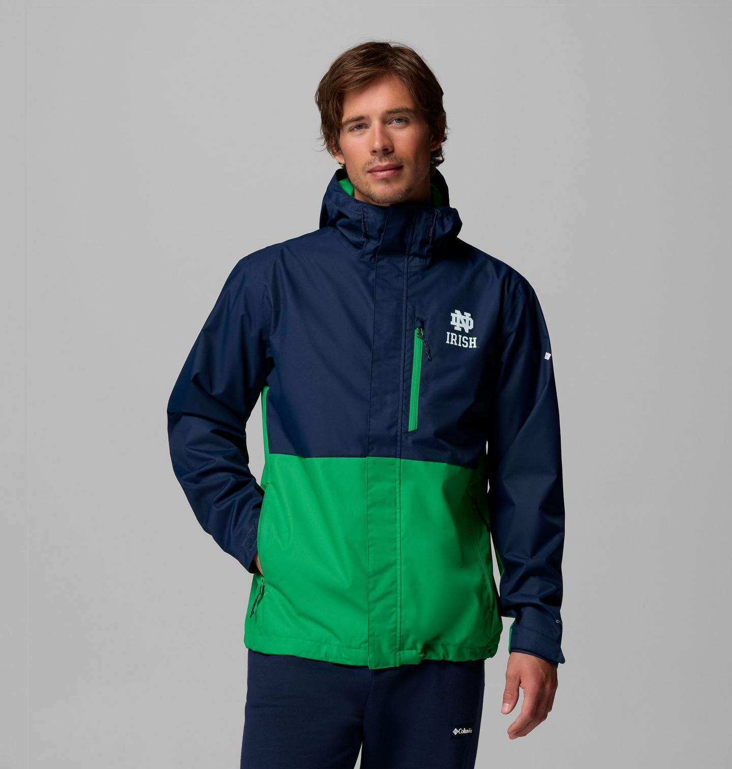 Мужская куртка Columbia Collegiate Field Bound Jacket - Notre Dame, цвет: Тёмно-синий / Зелёный — фото 1
