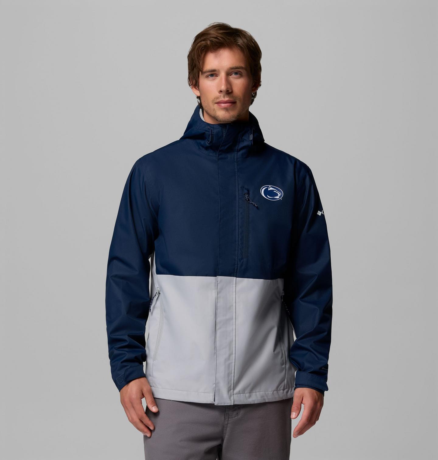 Мужская куртка Columbia Collegiate Field Bound Jacket - Penn State, цвет: Тёмно-синий / Серый — фото 1