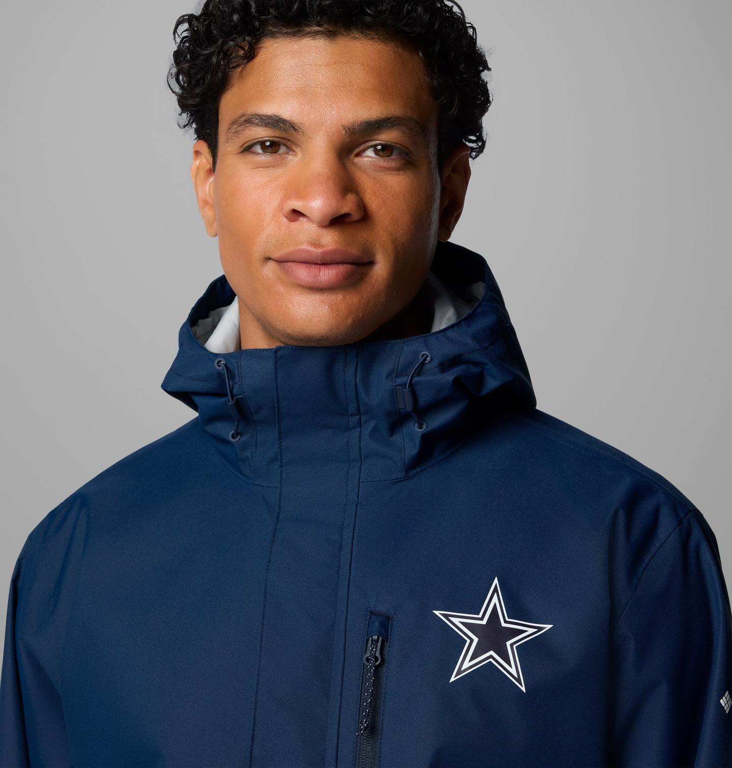 Мужская куртка Columbia Field Bound Jacket - Dallas Cowboys, цвет: Тёмно-синий / Серый — фото 4