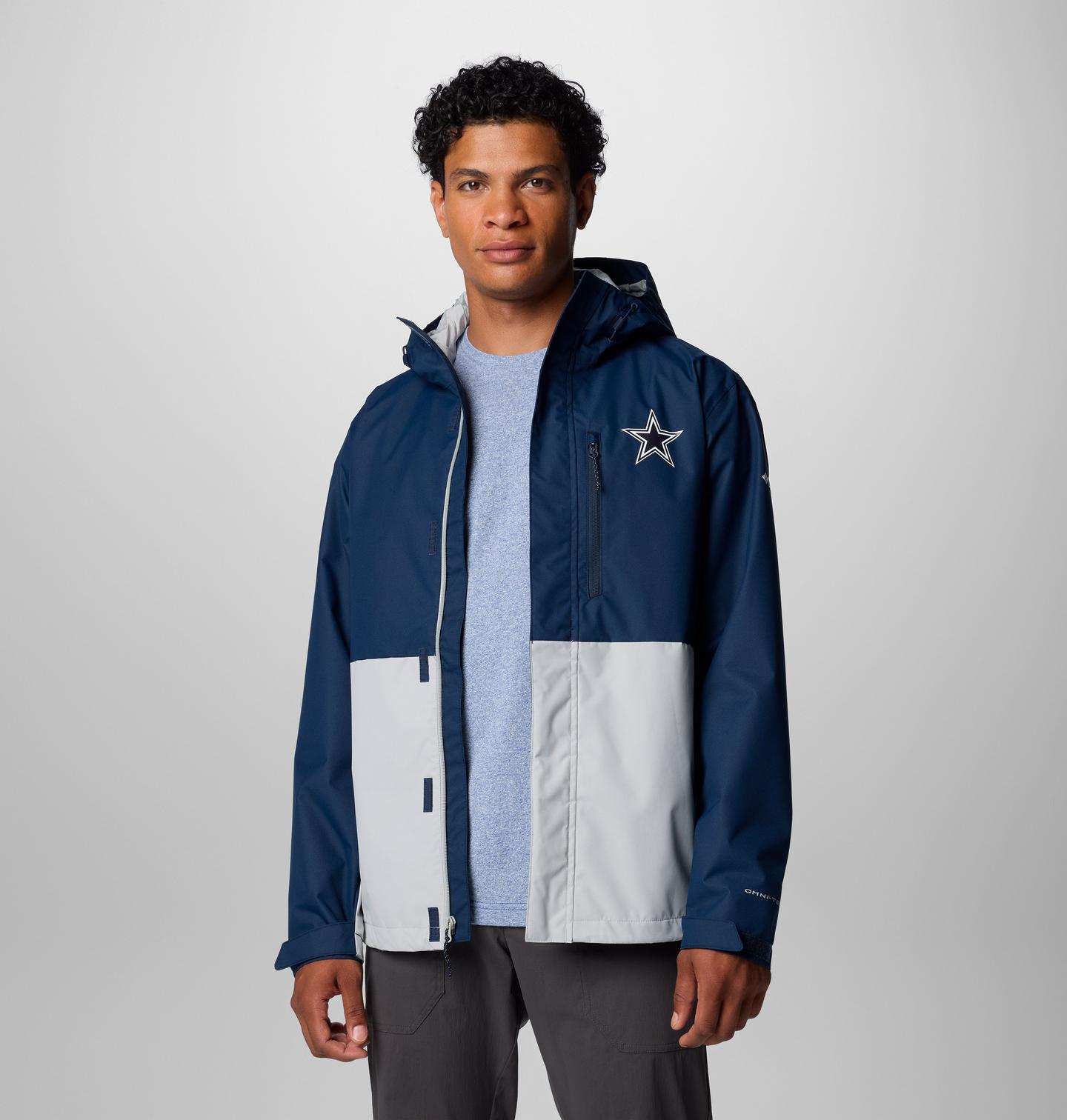 Мужская куртка Columbia Field Bound Jacket - Dallas Cowboys, цвет: Тёмно-синий / Серый — фото 1