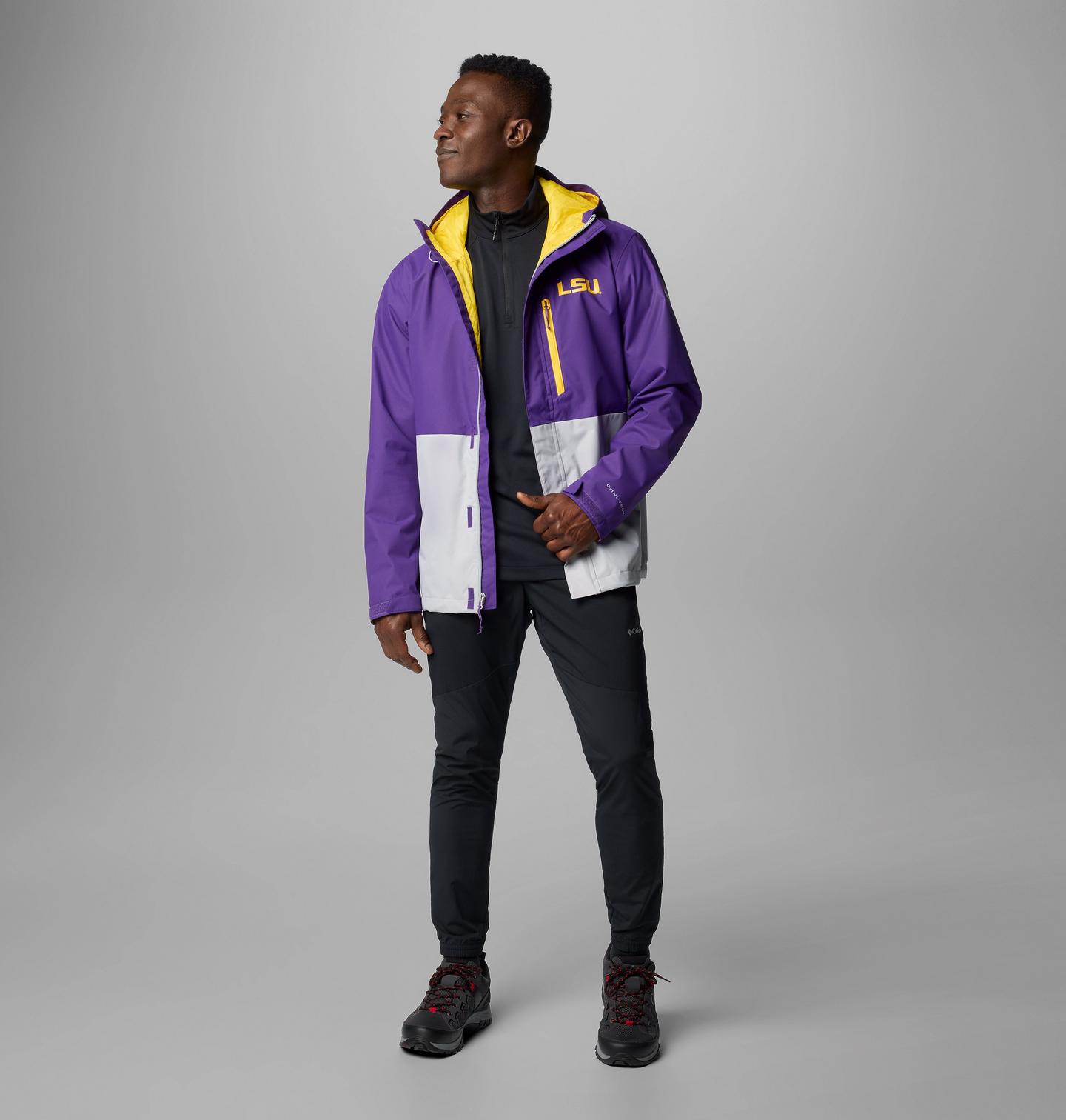 Мужская куртка Columbia Collegiate Field Bound Jacket - LSU, цвет: Фиолетовый / Серый — фото 3