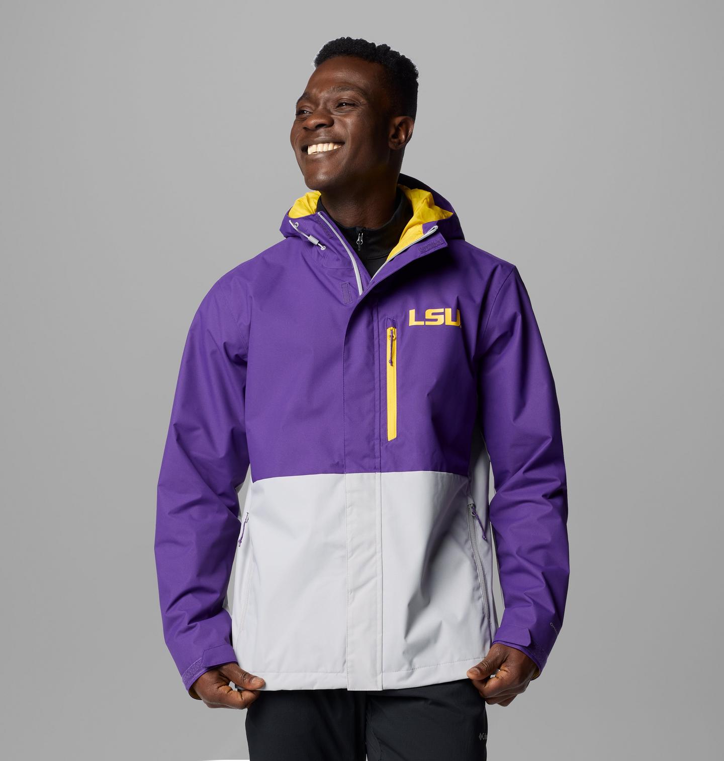 Мужская куртка Columbia Collegiate Field Bound Jacket - LSU, цвет: Фиолетовый / Серый — фото 1
