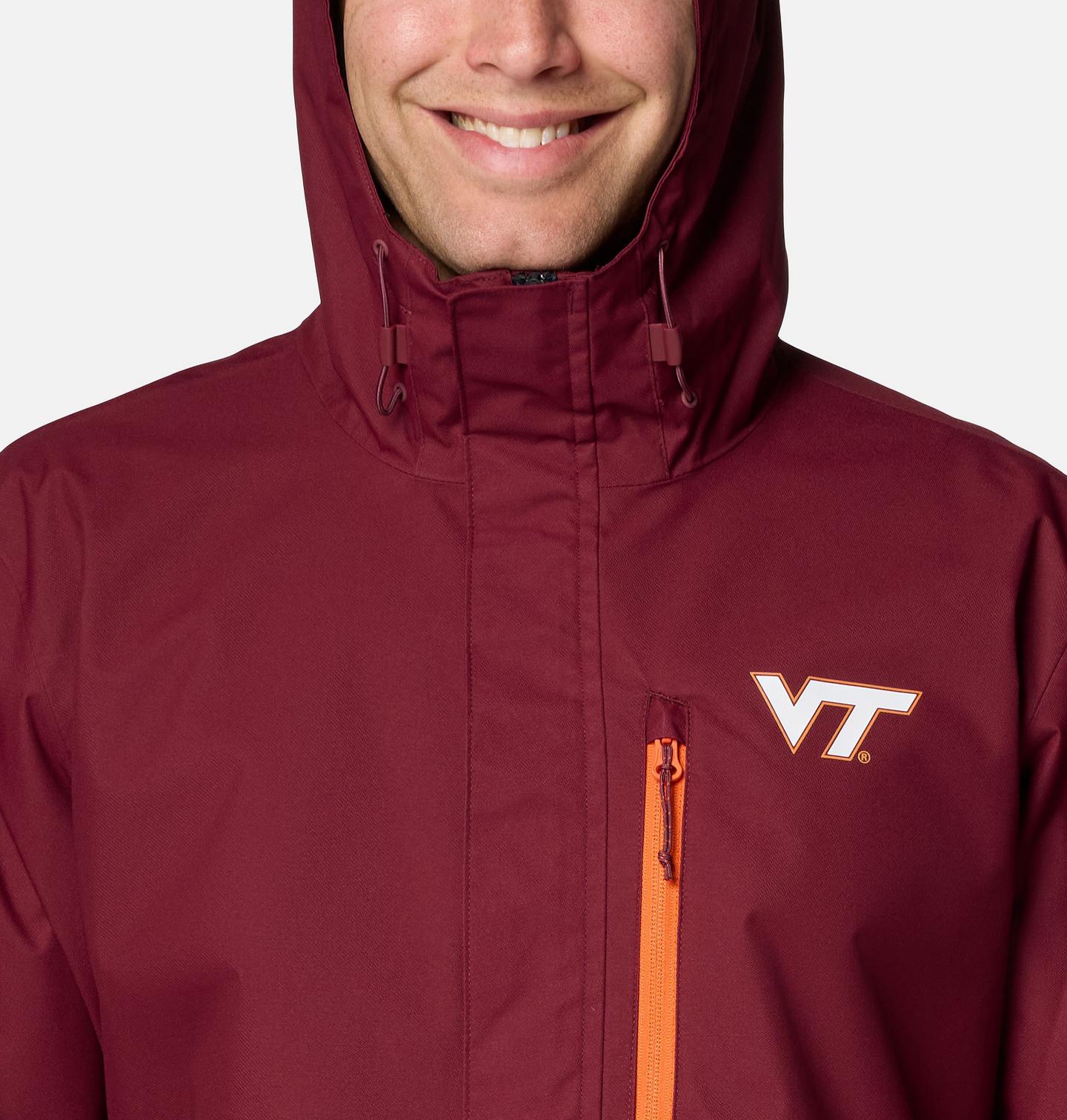 Мужская куртка Columbia Collegiate Field Bound Jacket - Virginia Tech, цвет: Бордовый / Чёрный — фото 4