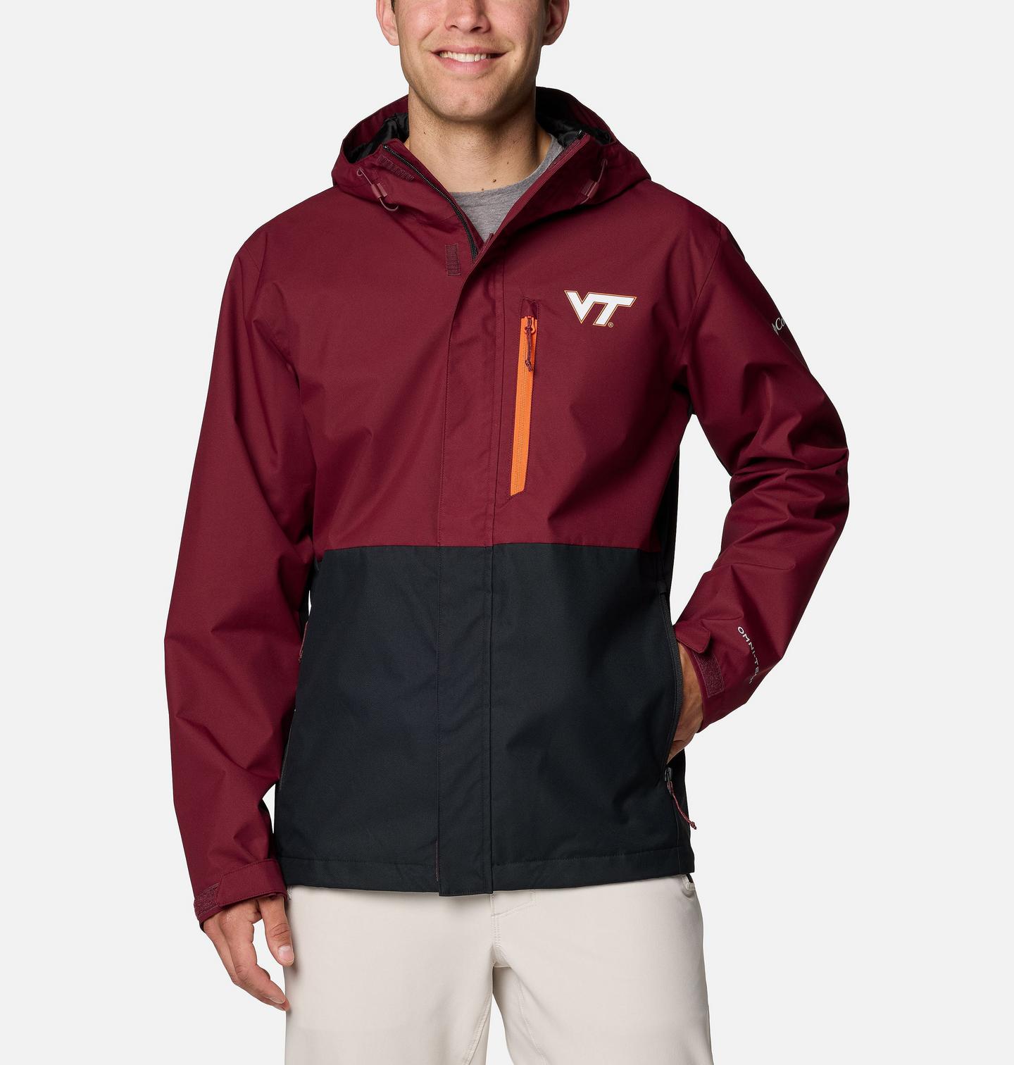 Мужская куртка Columbia Collegiate Field Bound Jacket - Virginia Tech, цвет: Бордовый / Чёрный — фото 1