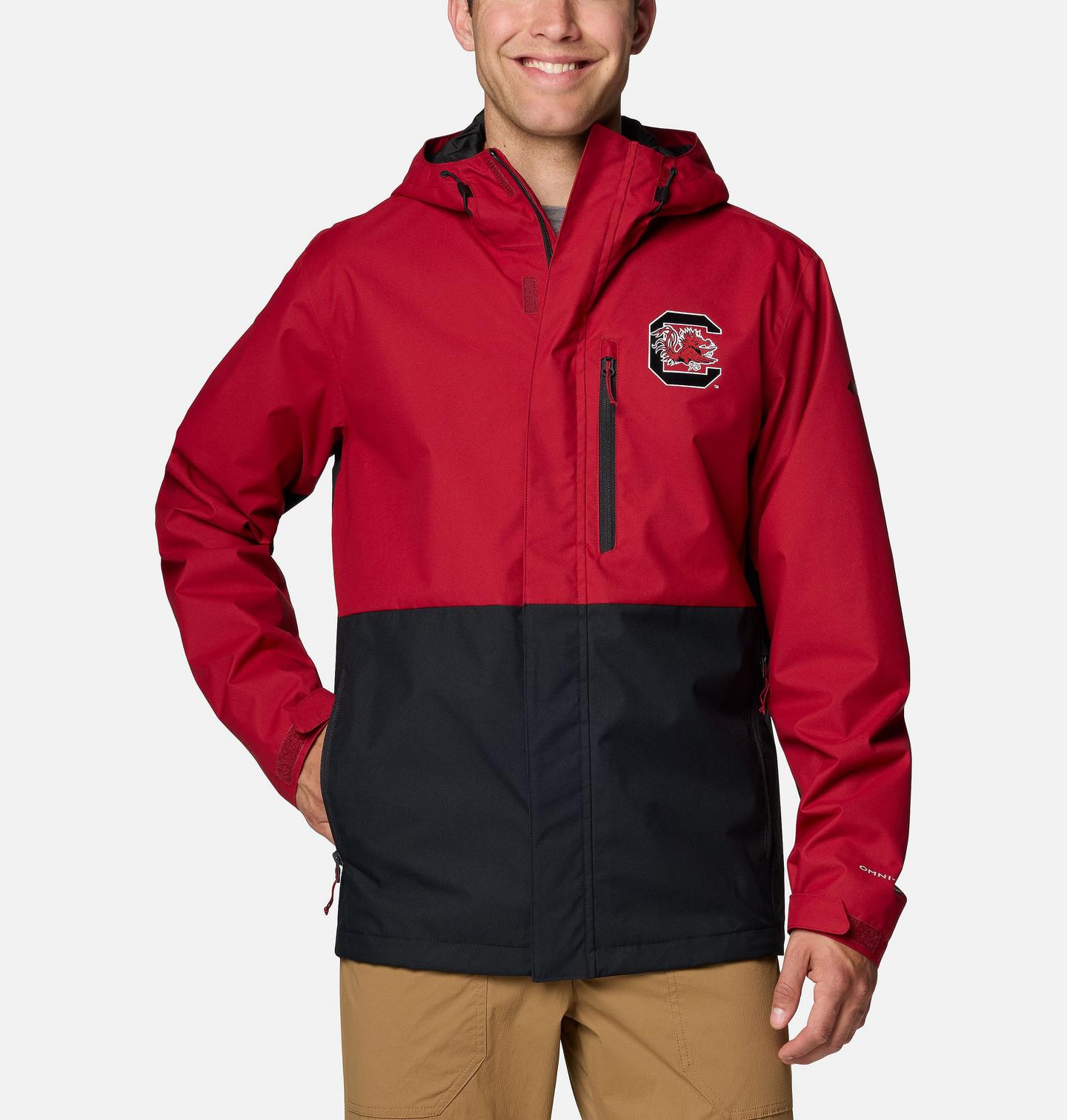 Мужская куртка Columbia Collegiate Field Bound Jacket - South Carolina, цвет: Свекольный / Чёрный — фото 1