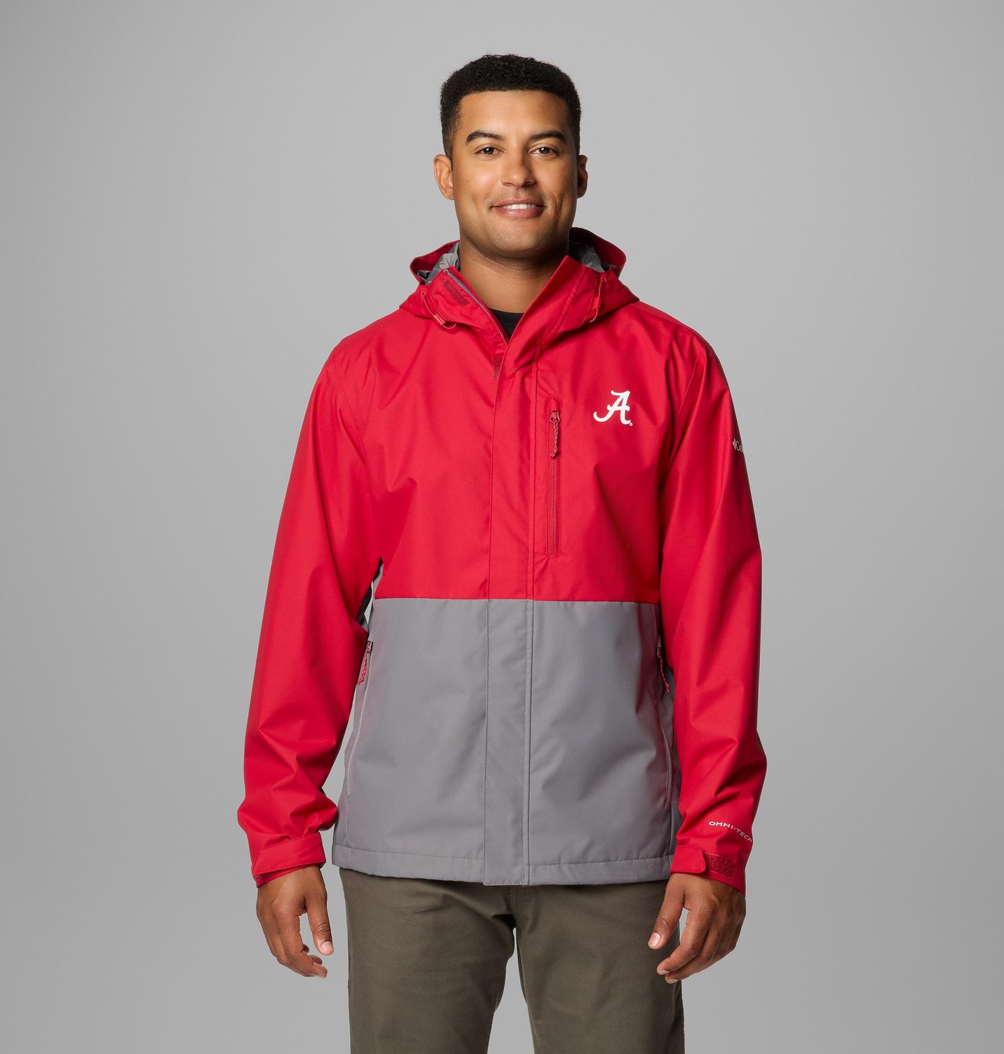 Мужская куртка Columbia Collegiate Field Bound Jacket - Alabama, цвет: Красный / Серый — фото 1