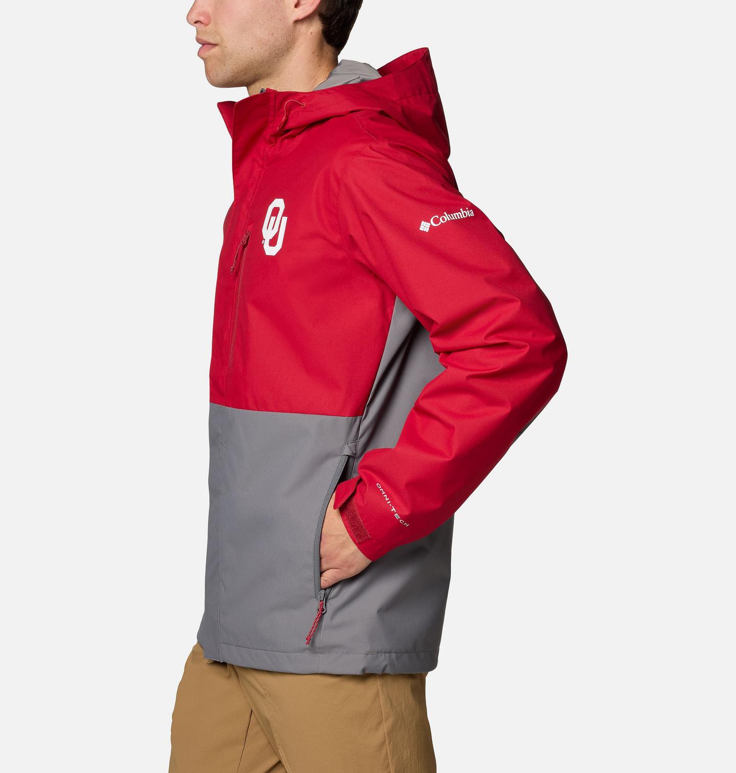 Мужская куртка Columbia Collegiate Field Bound Jacket - Oklahoma, цвет: Красный / Серый — фото 3