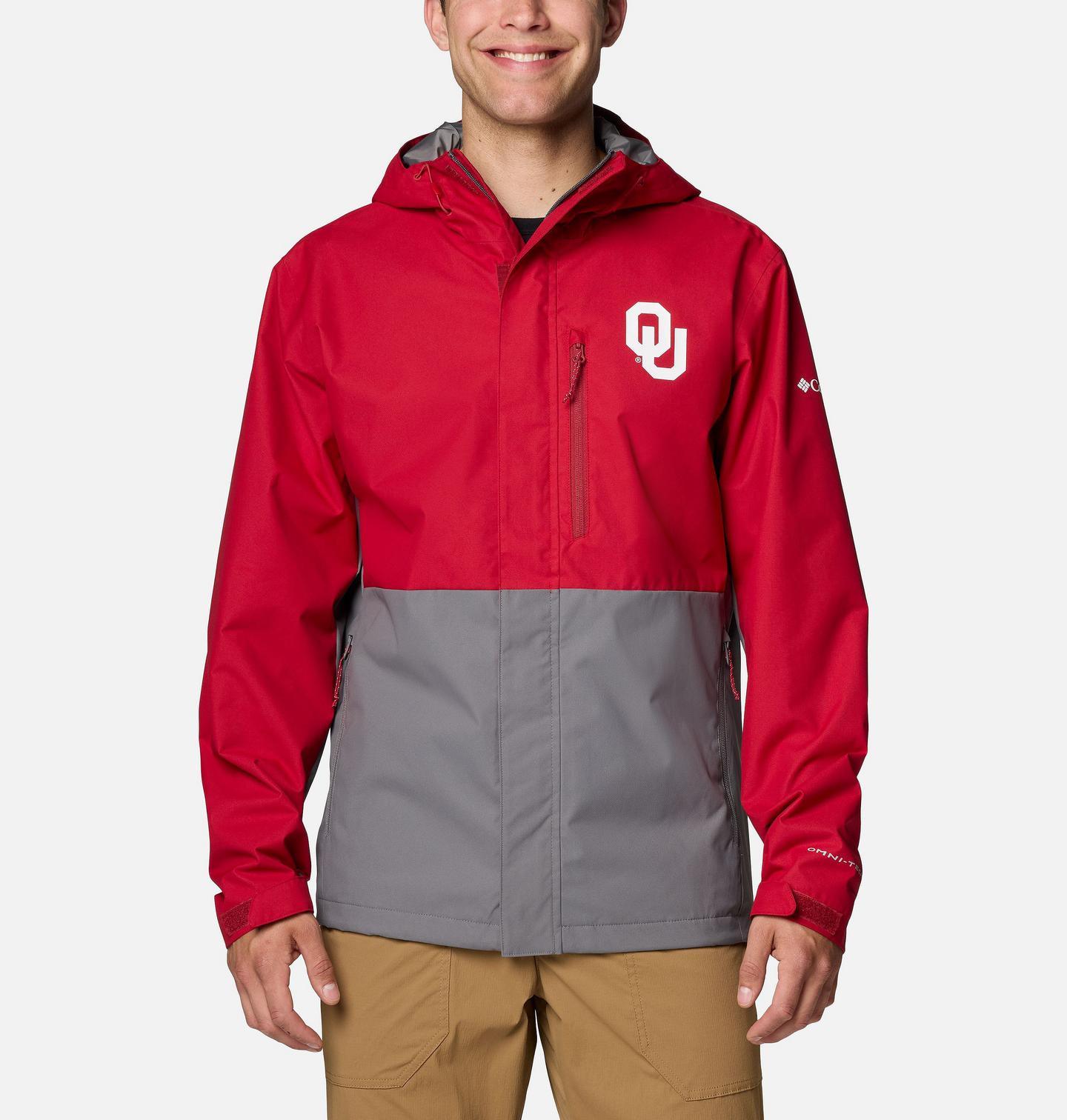 Мужская куртка Columbia Collegiate Field Bound Jacket - Oklahoma, цвет: Красный / Серый — фото 1