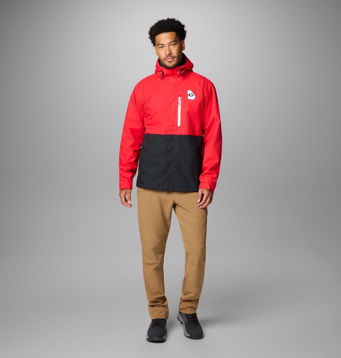 Мужская куртка Columbia Collegiate Field Bound Jacket - Georgia, цвет: Красный / Чёрный — фото 3
