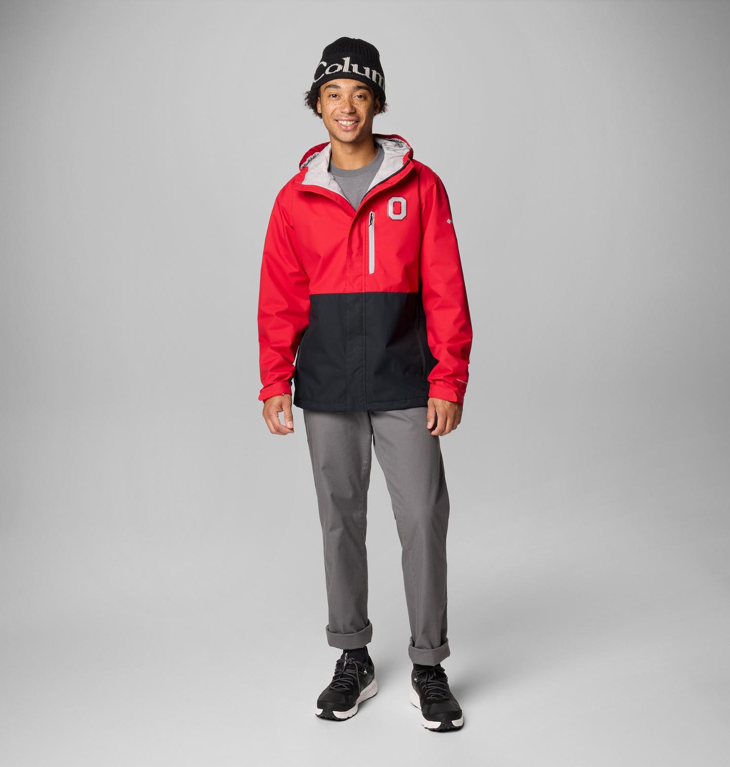 Мужская куртка Columbia Collegiate Field Bound Jacket - Ohio, цвет: Красный / Чёрный — фото 2
