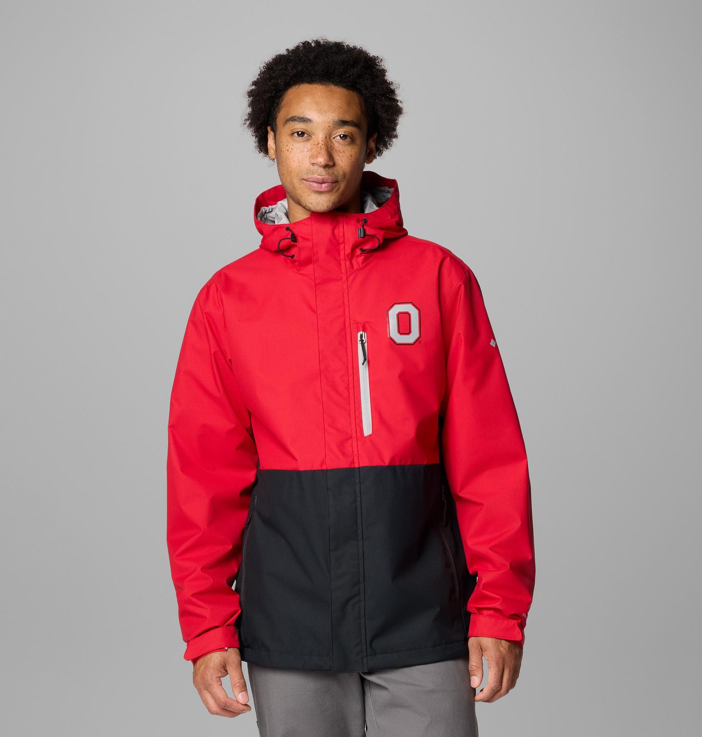 Мужская куртка Columbia Collegiate Field Bound Jacket - Ohio, цвет: Красный / Чёрный — фото 1