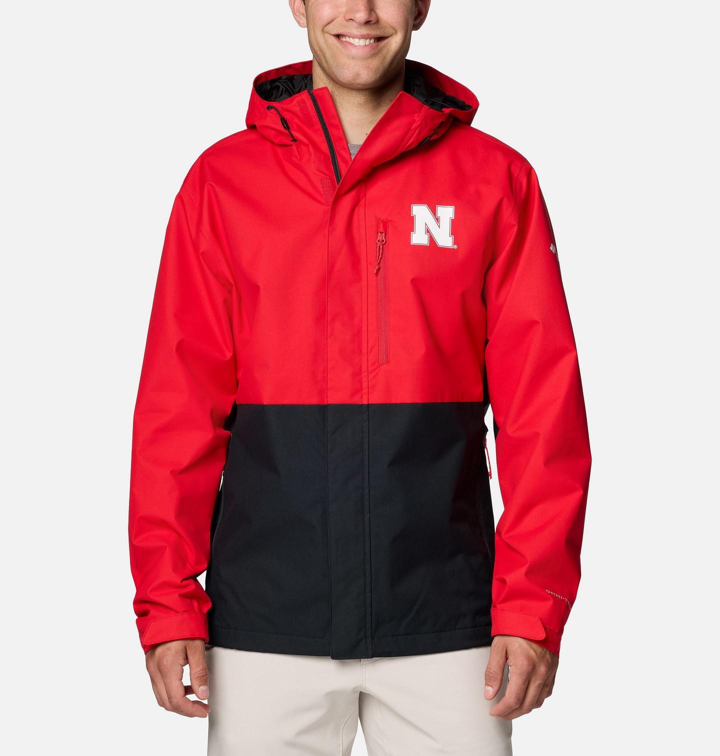 Мужская куртка Columbia Collegiate Field Bound Jacket - Nebraska, цвет: Красный / Чёрный — фото 1