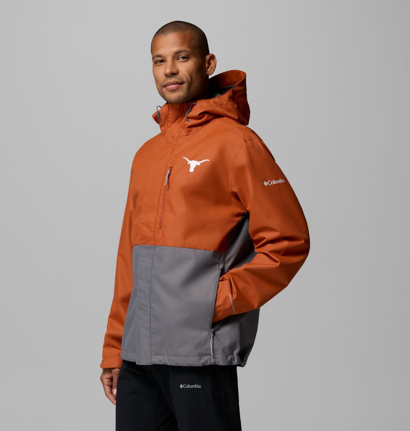 Мужская куртка Columbia Collegiate Field Bound Jacket - Texas, цвет: Коричневый / Серый — фото 3