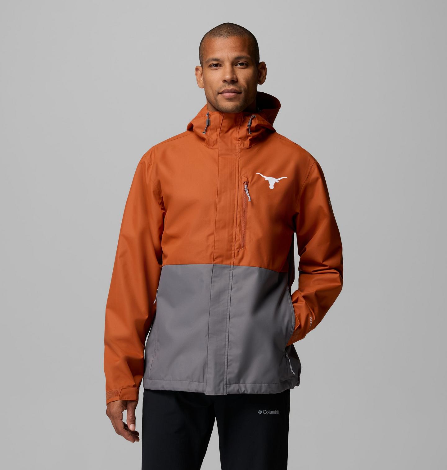 Мужская куртка Columbia Collegiate Field Bound Jacket - Texas, цвет: Коричневый / Серый — фото 1