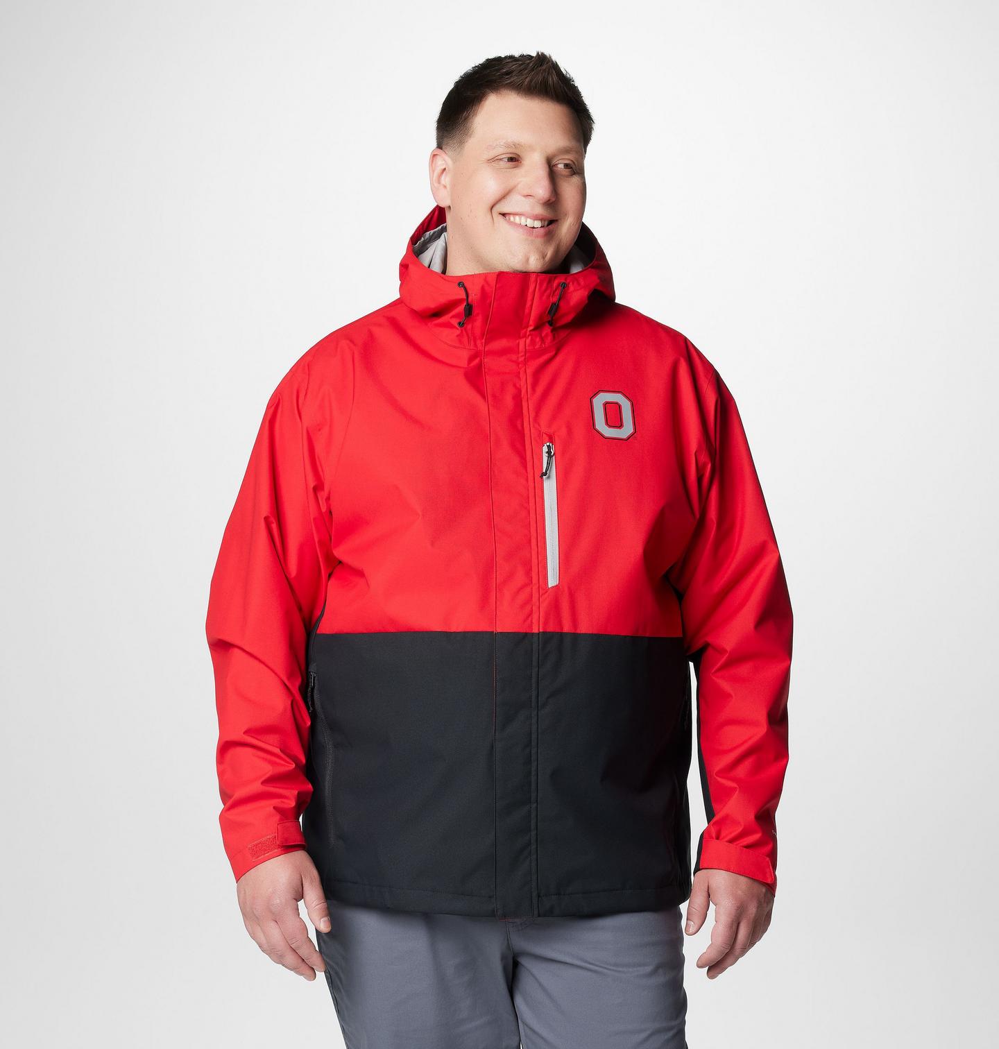 Мужская куртка Columbia Collegiate Field Bound Jacket - Ohio State - Big, цвет: Красный / Чёрный — фото 1