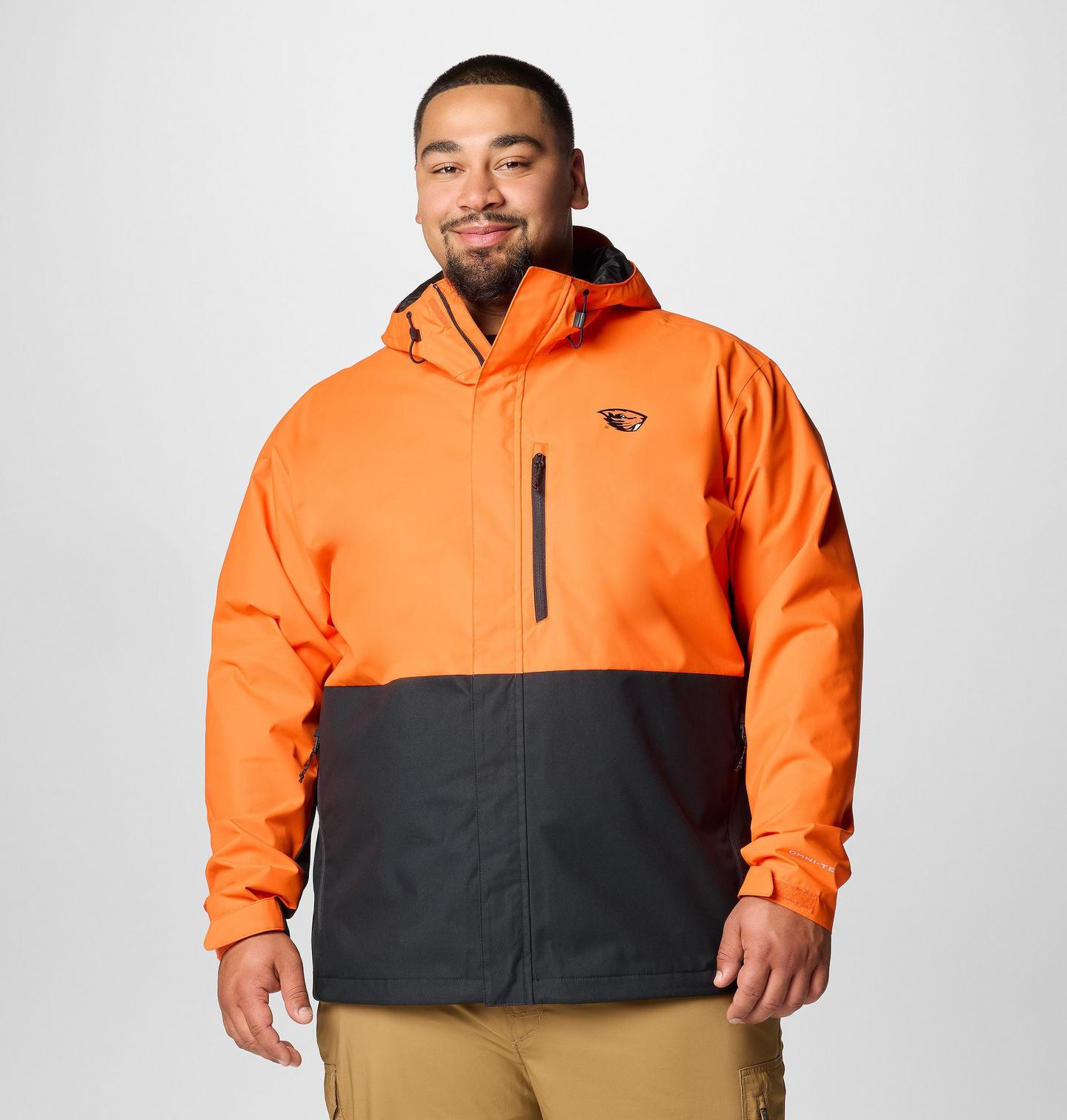 Мужская куртка Columbia Collegiate Field Bound Jacket - Oregon State - Big, цвет: Оранжевый / Чёрный — фото 1