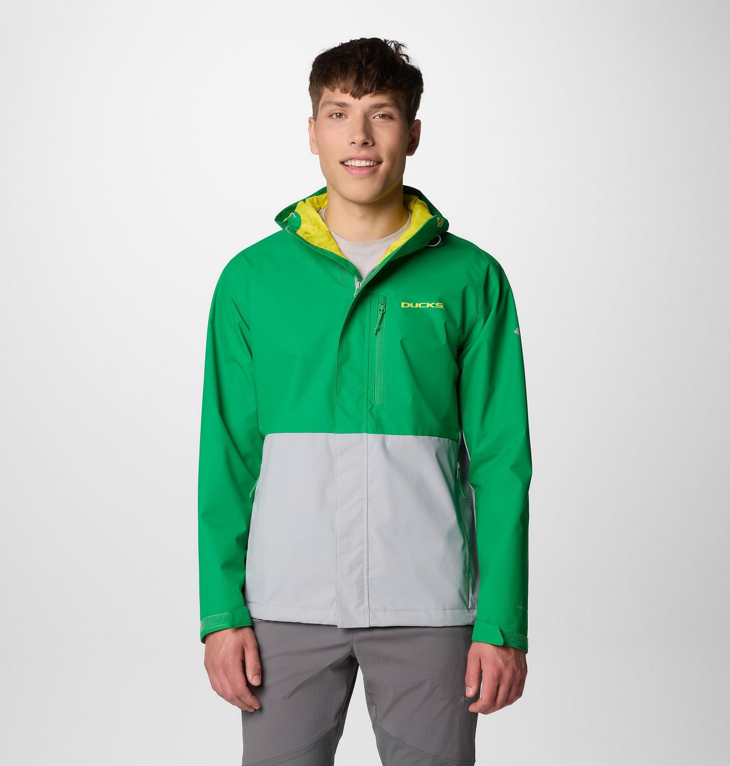 Мужская куртка Columbia Collegiate Field Bound Jacket - Tall - Oregon, цвет: Зелёный / Серый — фото 1