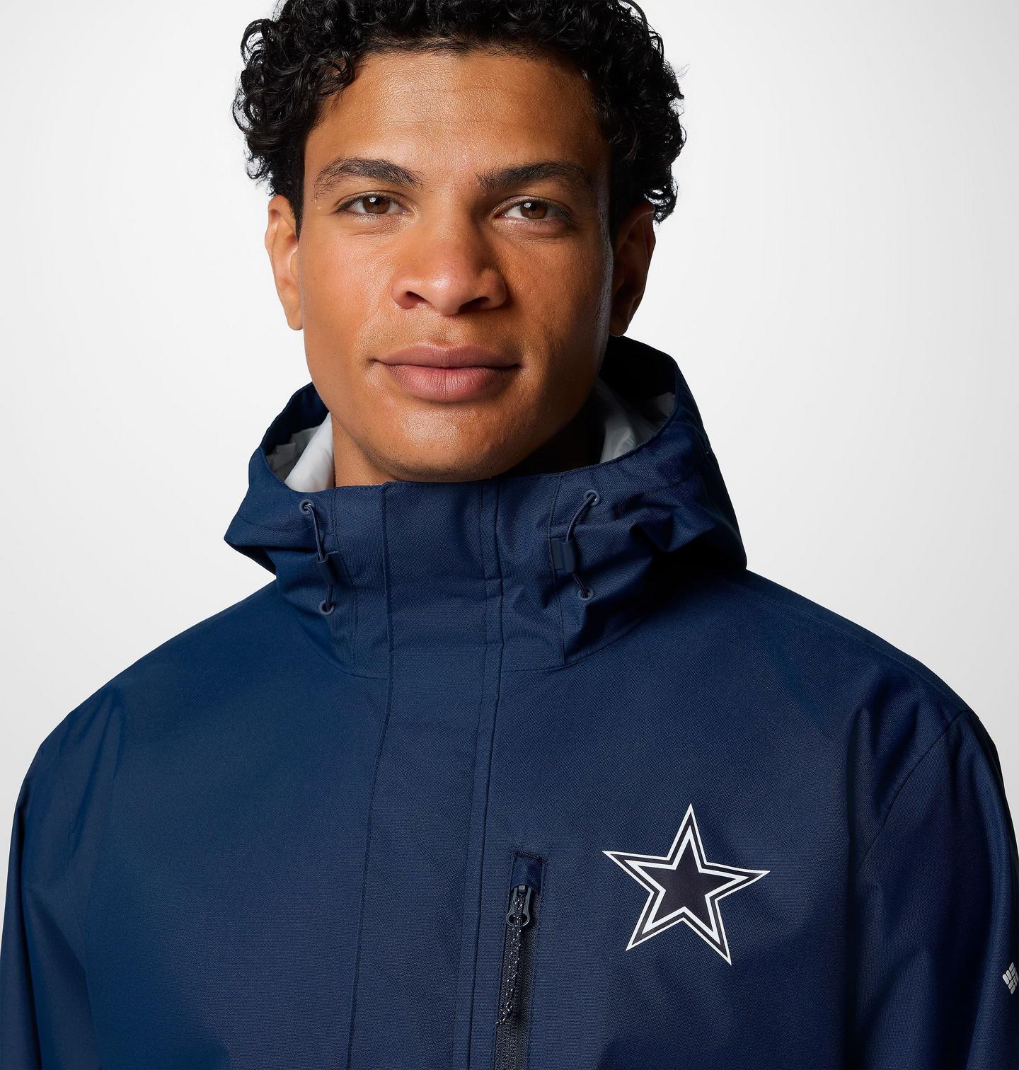 Мужская куртка Columbia Field Bound Jacket - Tall - Dallas Cowboys, цвет: Тёмно-синий / Серый — фото 4