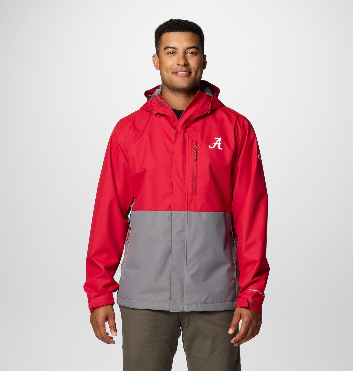 Мужская куртка Columbia Collegiate Field Bound Jacket - Tall - Alabama, цвет: Красный / Серый — фото 1