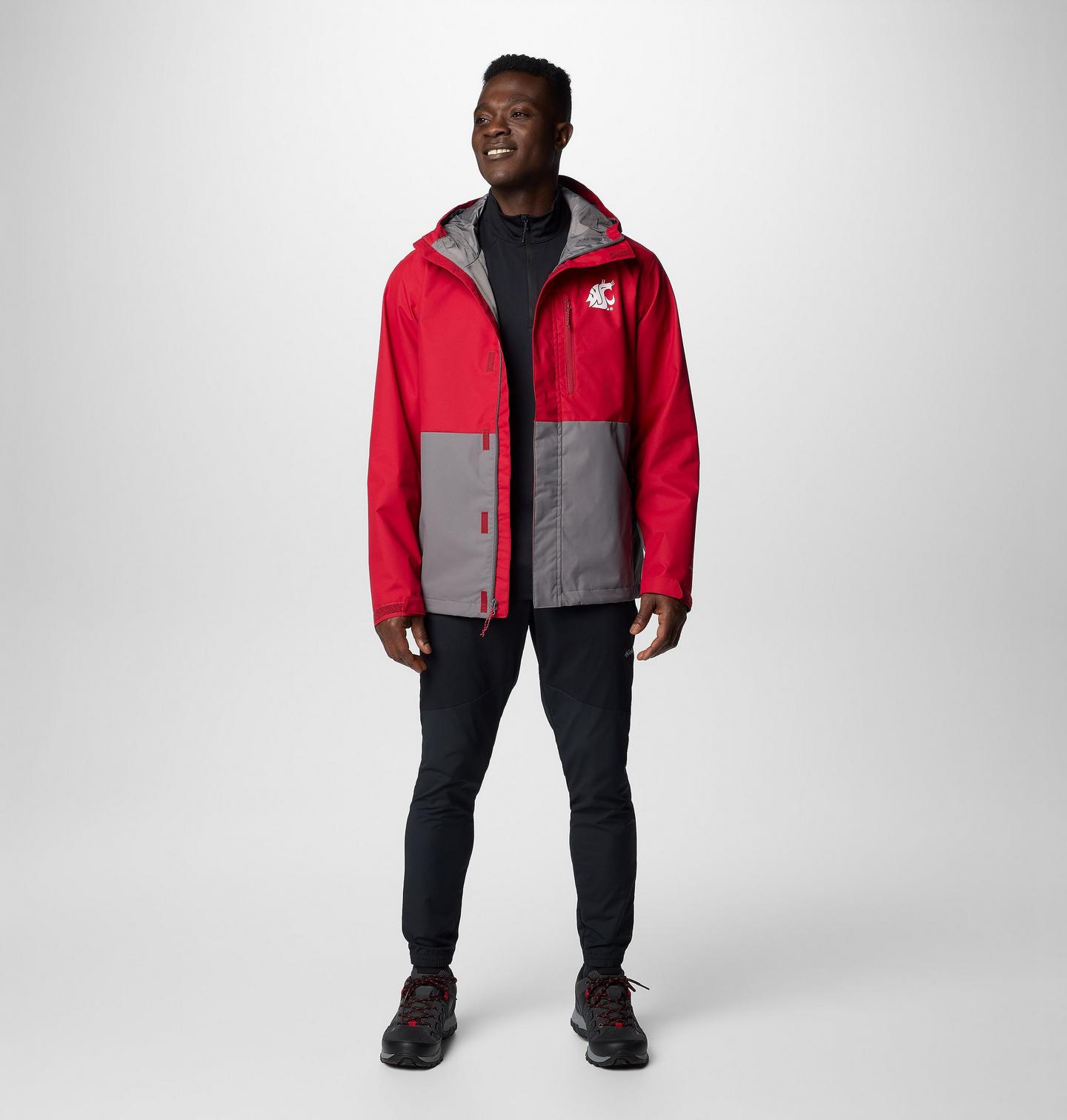 Мужская куртка Columbia Collegiate Field Bound Jacket - Tall - Washington State, цвет: Красный / Серый — фото 2