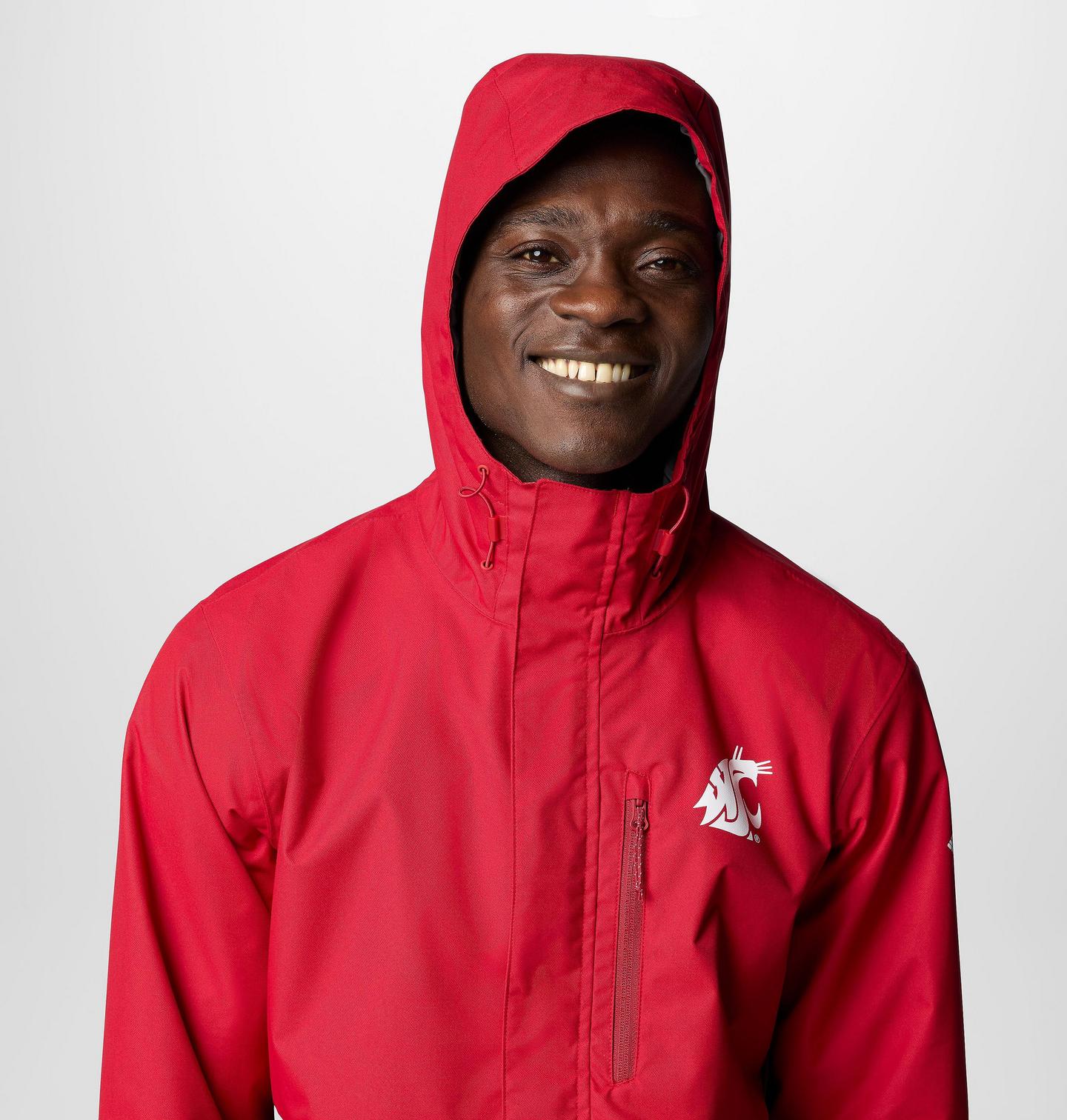 Мужская куртка Columbia Collegiate Field Bound Jacket - Tall - Washington State, цвет: Красный / Серый — фото 3