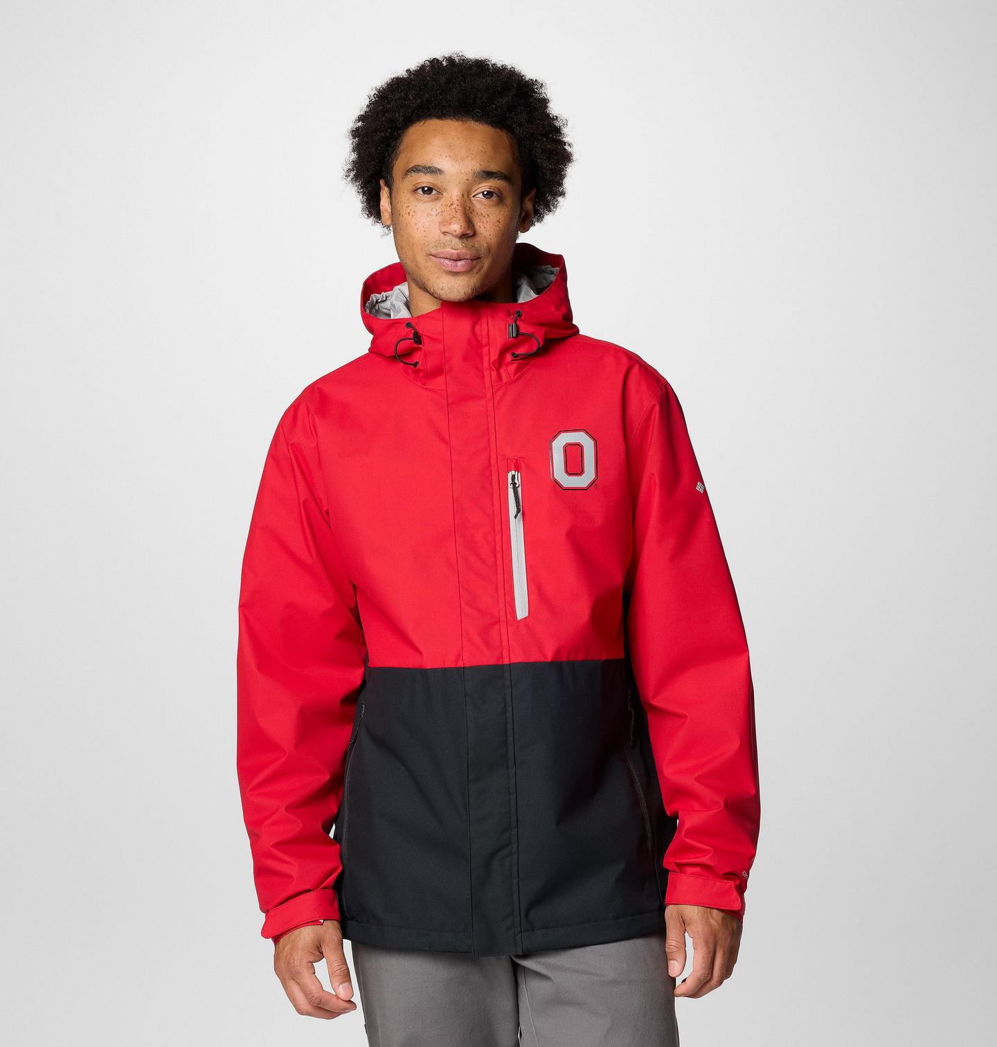 Мужская куртка Columbia Collegiate Field Bound Jacket - Tall - Ohio State, цвет: Красный / Чёрный — фото 1
