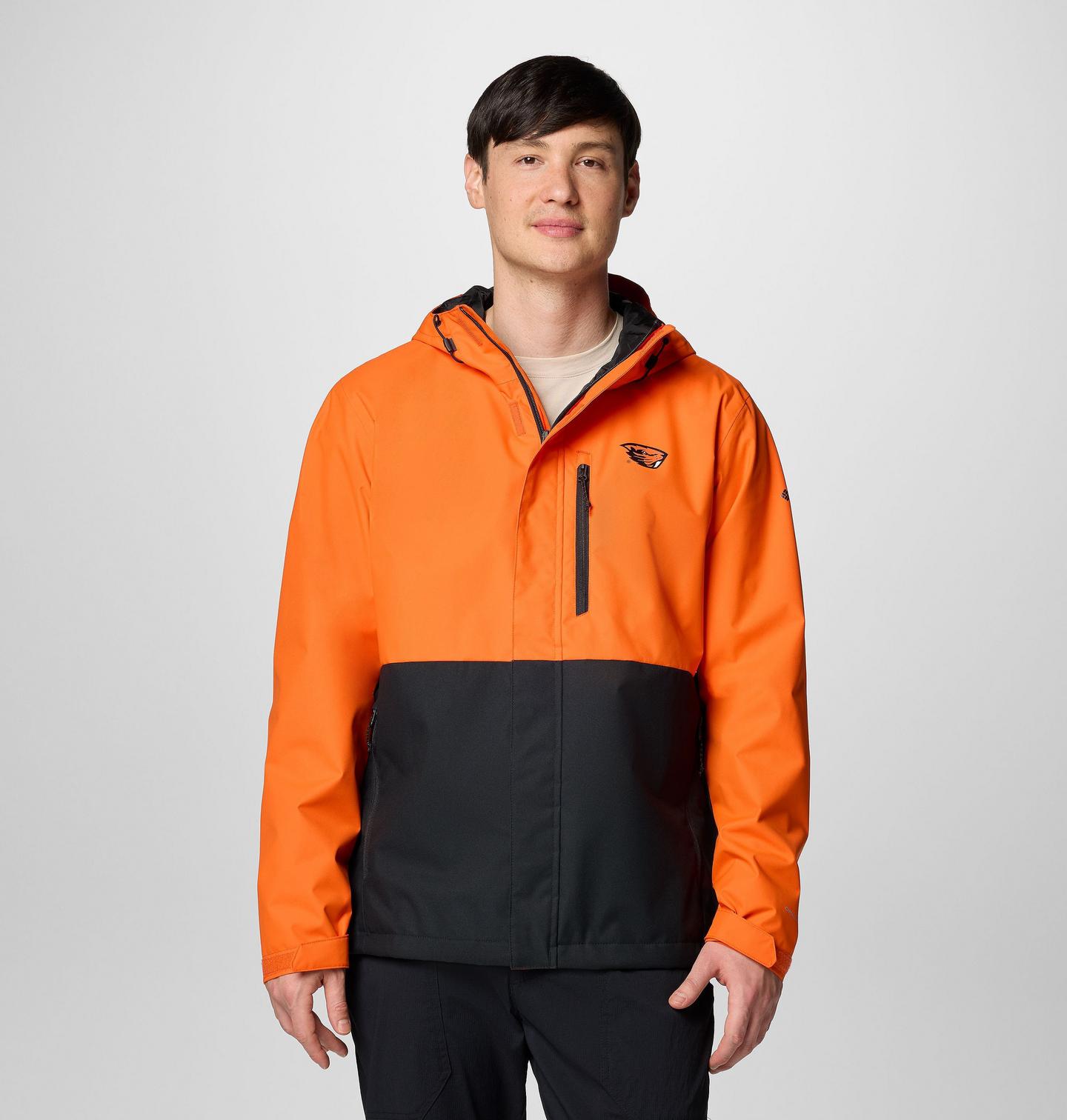 Мужская куртка Columbia Collegiate Field Bound Jacket - Tall - Oregon State, цвет: Оранжевый / Чёрный — фото 1