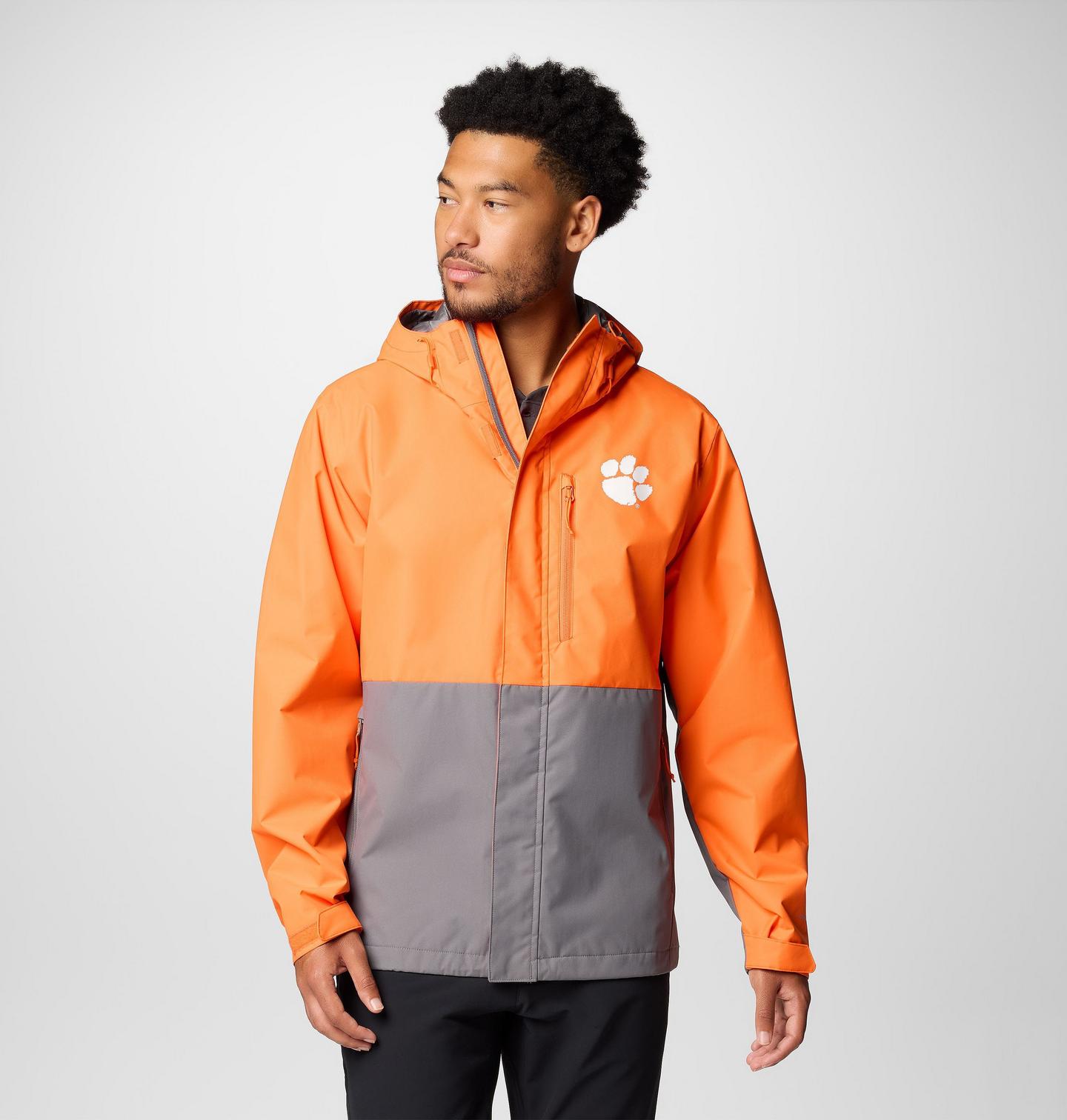 Мужская куртка Columbia Collegiate Field Bound Jacket - Tall - Clemson, цвет: Оранжевый / Серый — фото 1