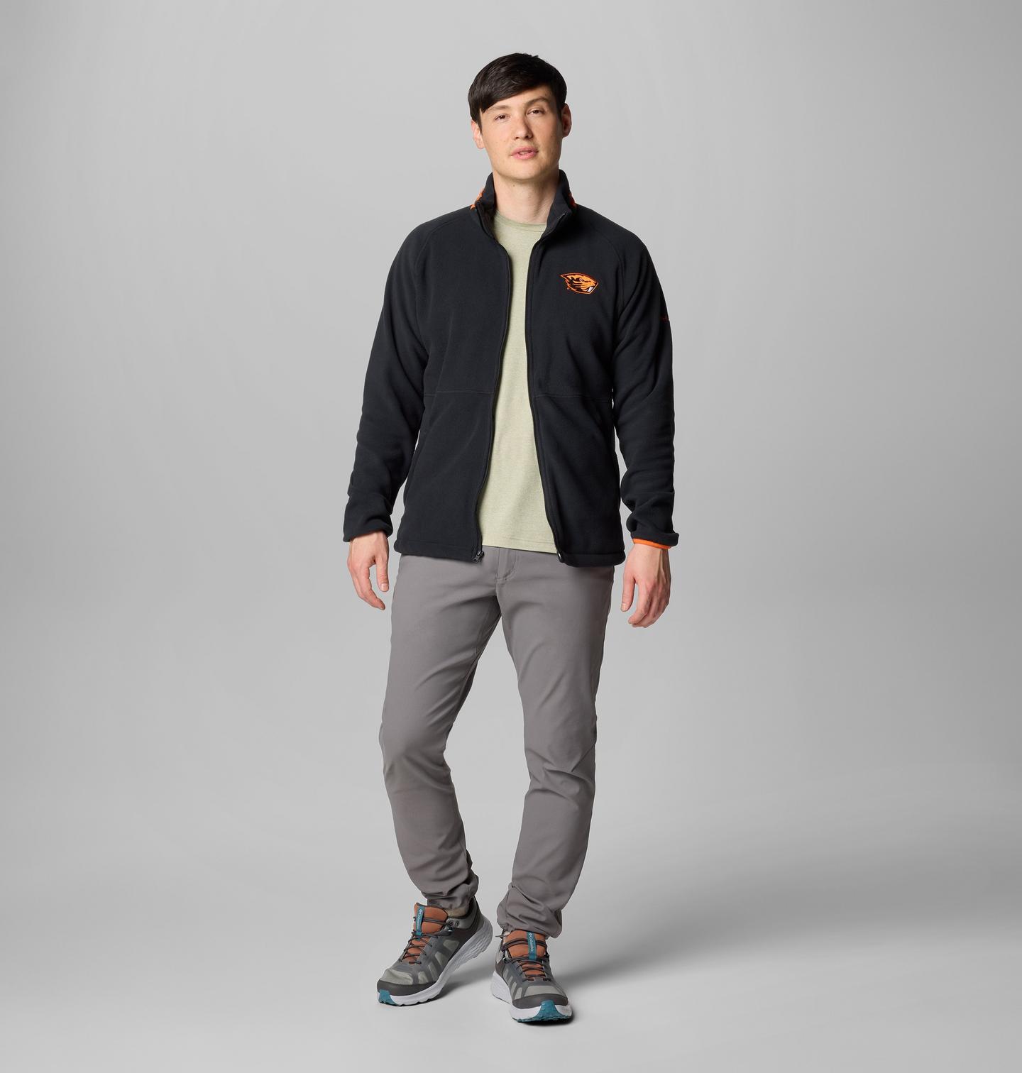 Мужская куртка Columbia Collegiate Flanker IV Fleece Jacket - Oregon State, цвет: Чёрный / Оранжевый — фото 3