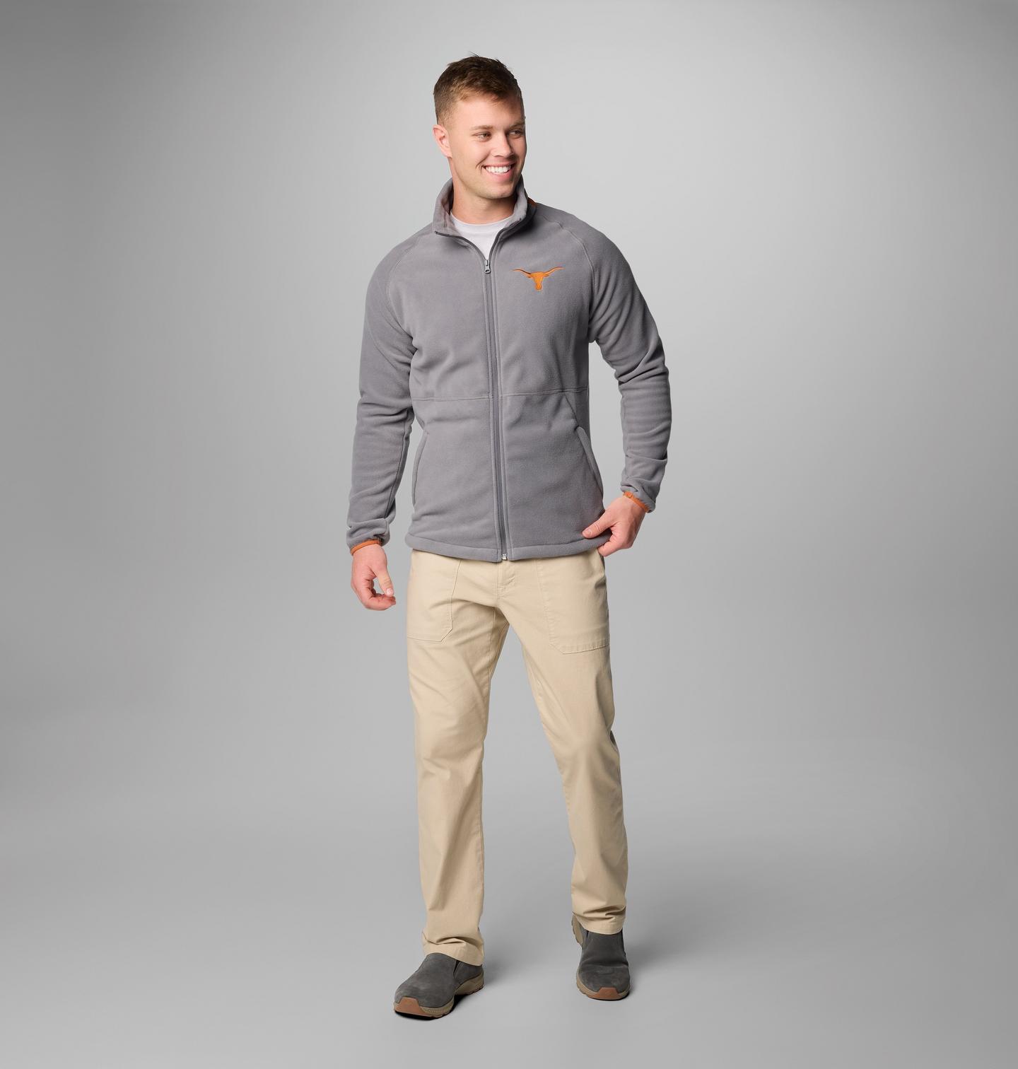 Мужская куртка Columbia Collegiate Flanker IV Fleece Jacket - Texas, цвет: Серый / Коричневый — фото 3