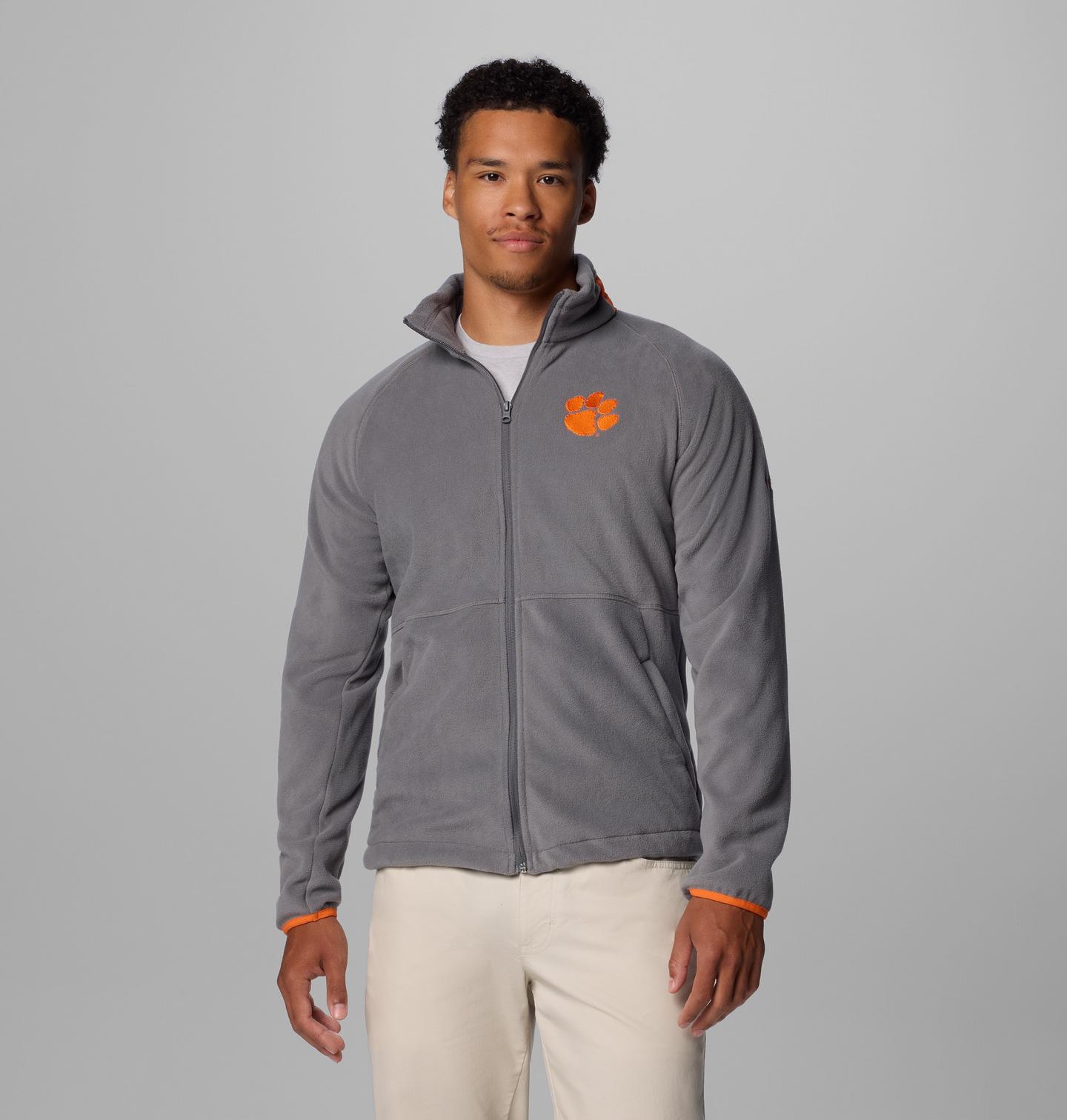 Мужская куртка Columbia Collegiate Flanker IV Fleece Jacket - Clemson, цвет: Серый / Оранжевый — фото 1
