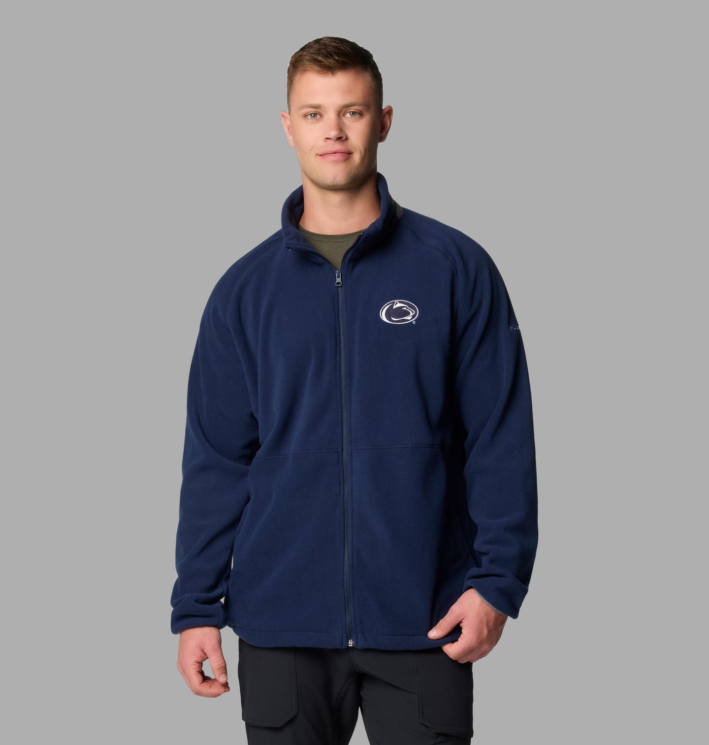 Мужская куртка Columbia Collegiate Flanker IV Fleece Jacket - Penn State, цвет: Тёмно-синий / Серый — фото 1