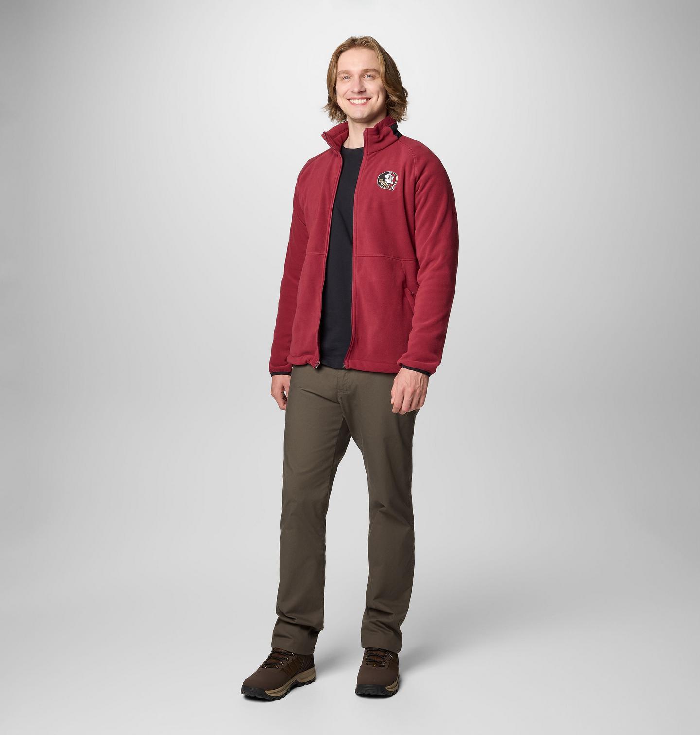 Мужская куртка Columbia Collegiate Flanker IV Fleece Jacket - Florida State, цвет: Чёрный — фото 2